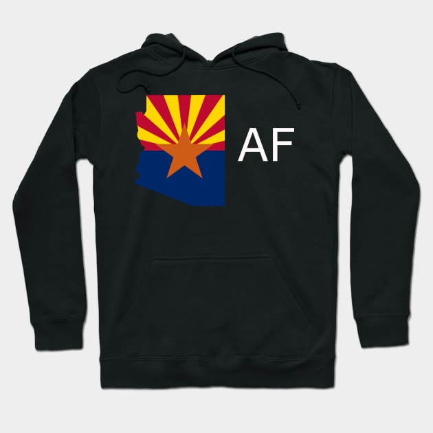 Arizona Flag State Outline AF (white) Hoodie by Big Term Designs